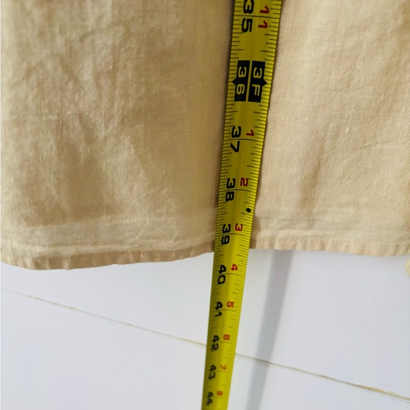 ZARA WOMEN SIZE XS LINEN BLEND MIDI DRESS STRAPLESS IVORY WITH POCKETS - Picture 8 of 11